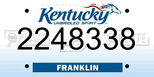 2248338 Kentucky License Plate
