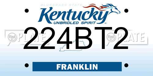 224BT2 Kentucky License Plate