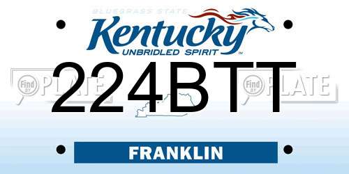 224BTT Kentucky License Plate