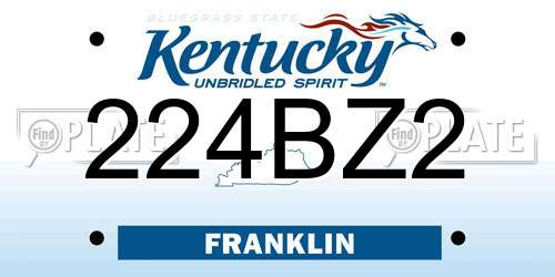 224BZ2 Kentucky License Plate