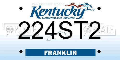224ST2 Kentucky License Plate