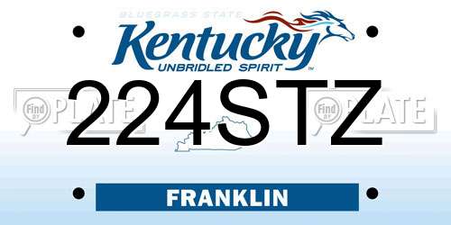 224STZ Kentucky License Plate