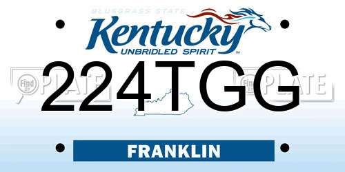 224TGG Kentucky License Plate