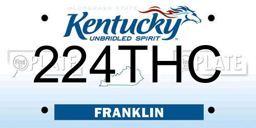 224THC Kentucky License Plate