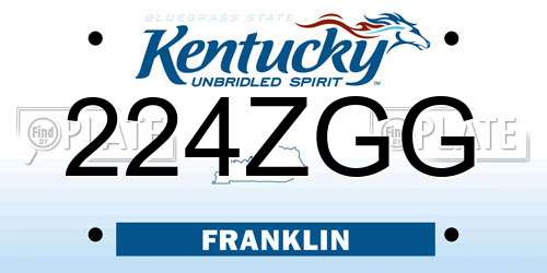 224ZGG Kentucky License Plate