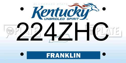 224ZHC Kentucky License Plate