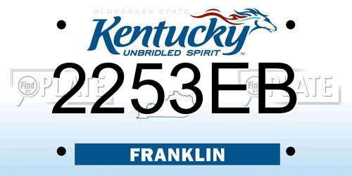 2253EB Kentucky License Plate