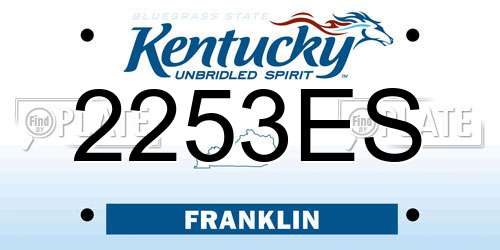 2253ES Kentucky License Plate