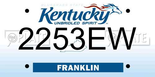 2253EW Kentucky License Plate