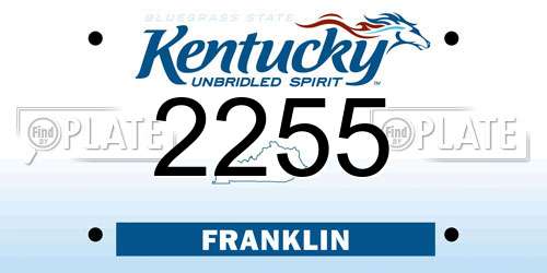 2255 Kentucky License Plate