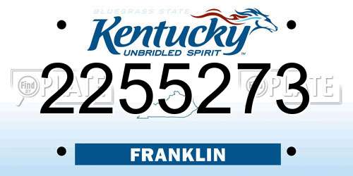 2255273 Kentucky License Plate