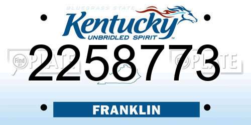 2258773 Kentucky License Plate