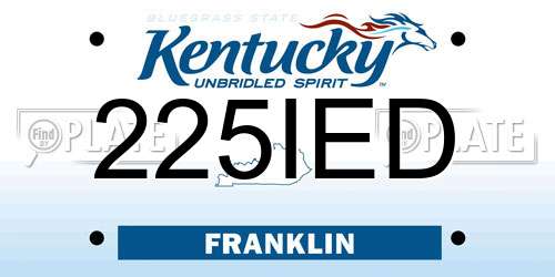 225IED Kentucky License Plate