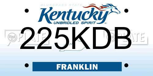 225KDB Kentucky License Plate