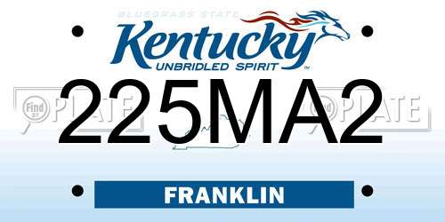 225MA2 Kentucky License Plate