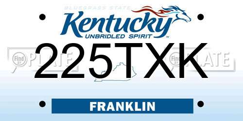225TXK Kentucky License Plate