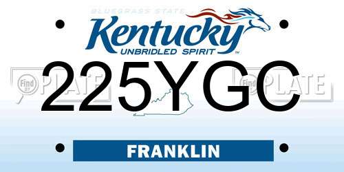 225YGC Kentucky License Plate