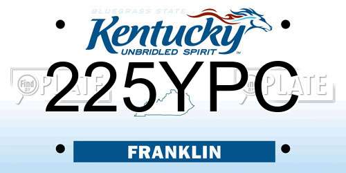 225YPC Kentucky License Plate