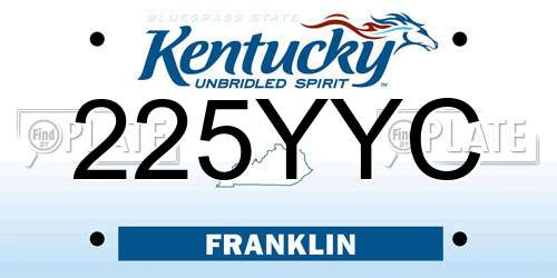 225YYC Kentucky License Plate