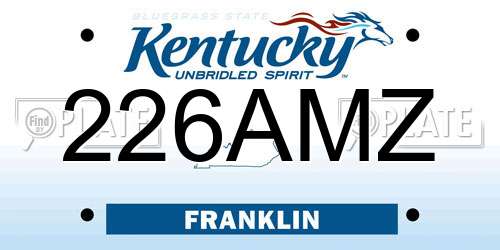 226AMZ Kentucky License Plate
