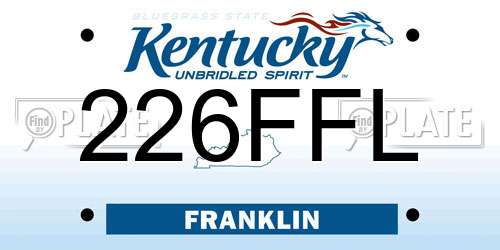 226FFL Kentucky License Plate