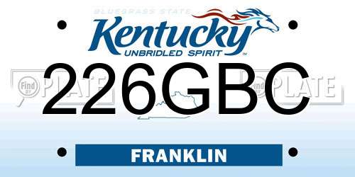 226GBC Kentucky License Plate