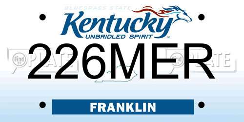 226MER Kentucky License Plate