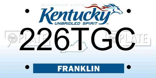 226TGC Kentucky License Plate