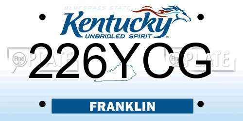226YCG Kentucky License Plate