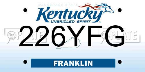 226YFG Kentucky License Plate