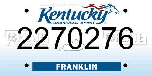 2270276 Kentucky License Plate