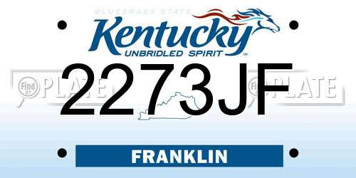 2273JF Kentucky License Plate