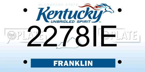 2278IE Kentucky License Plate