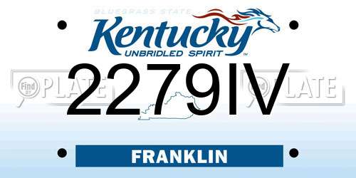 2279IV Kentucky License Plate