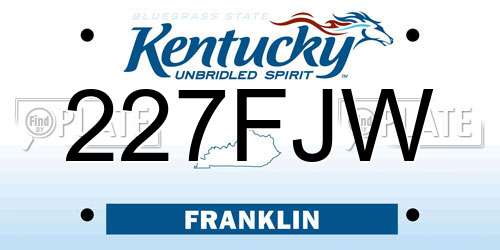 227FJW Kentucky License Plate
