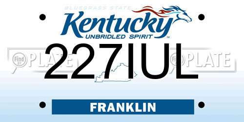 227IUL Kentucky License Plate