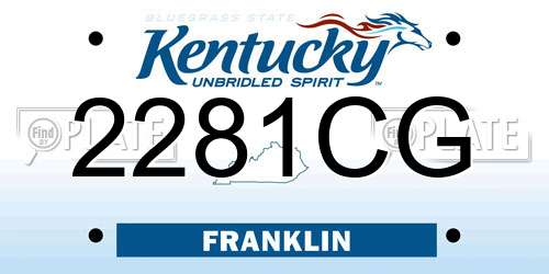 2281CG Kentucky License Plate