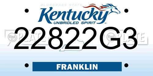 22822G3 Kentucky License Plate