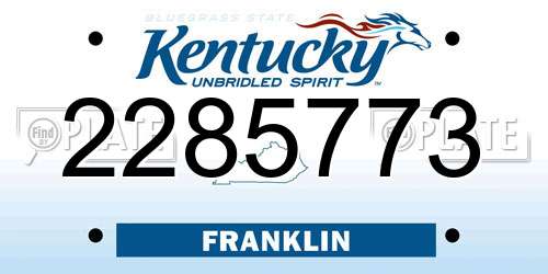 2285773 Kentucky License Plate