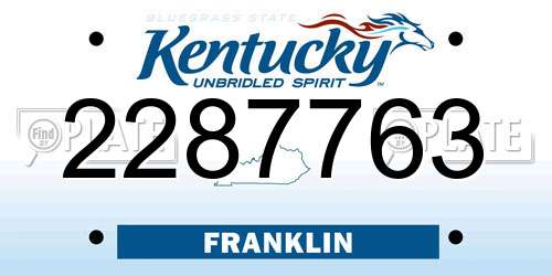 2287763 Kentucky License Plate