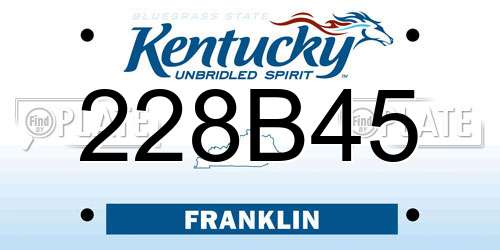 228B45 Kentucky License Plate