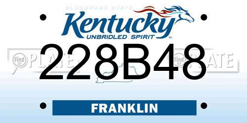 228B48 Kentucky License Plate