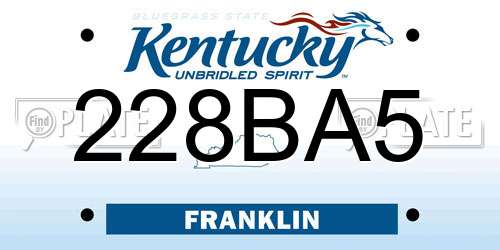 228BA5 Kentucky License Plate