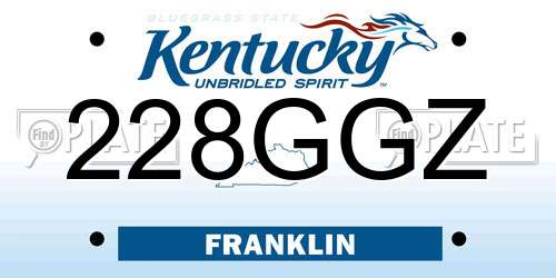 228GGZ Kentucky License Plate