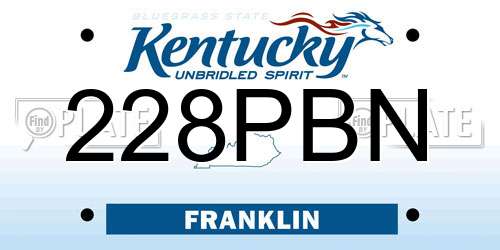 228PBN Kentucky License Plate