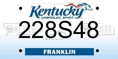 228S48 Kentucky License Plate