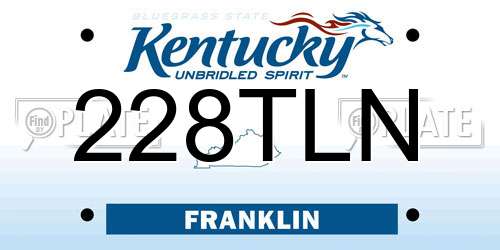 228TLN Kentucky License Plate