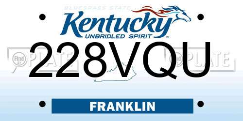 228VQU Kentucky License Plate