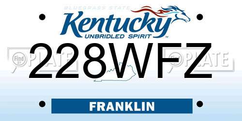 228WFZ Kentucky License Plate
