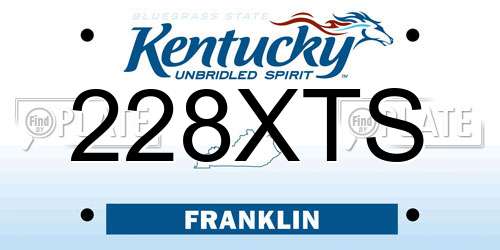 228XTS Kentucky License Plate